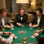 Playing poker at home with friends showcases Lucky88 uy tín in a friendly competition atmosphere.