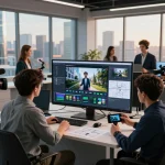 Creating AI-generated videos with Seedance 2.0 ai in a modern studio environment.