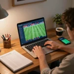 Follow kết quả bóng đá while strategizing bets in a cozy online gaming setup