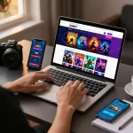 Engaging gameplay on Trang chủ XIBET platform from a cozy home setting, showcasing online gambling
