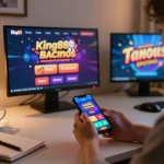 Engaging in exciting gaming with king88 casino app on mobile in a cozy home setting