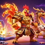 SOCOLIVES ORG showcases a vibrant 3D scene with a rooster warrior and dragon in a betting escapade.